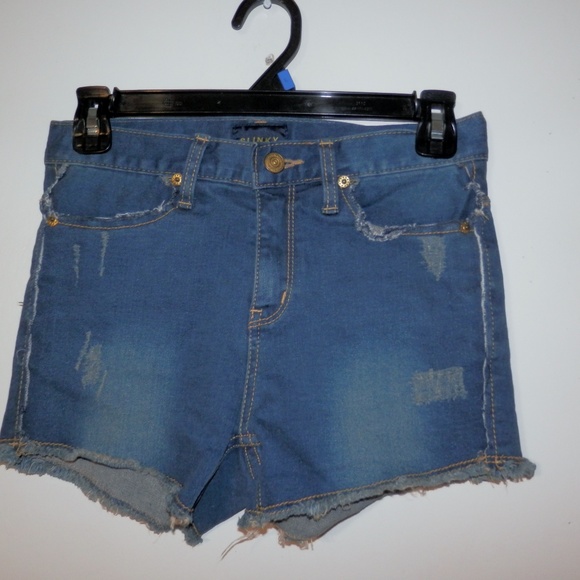 Slinky Womens Jean Shorts Waist 25 Distressed E335 - Picture 1 of 5